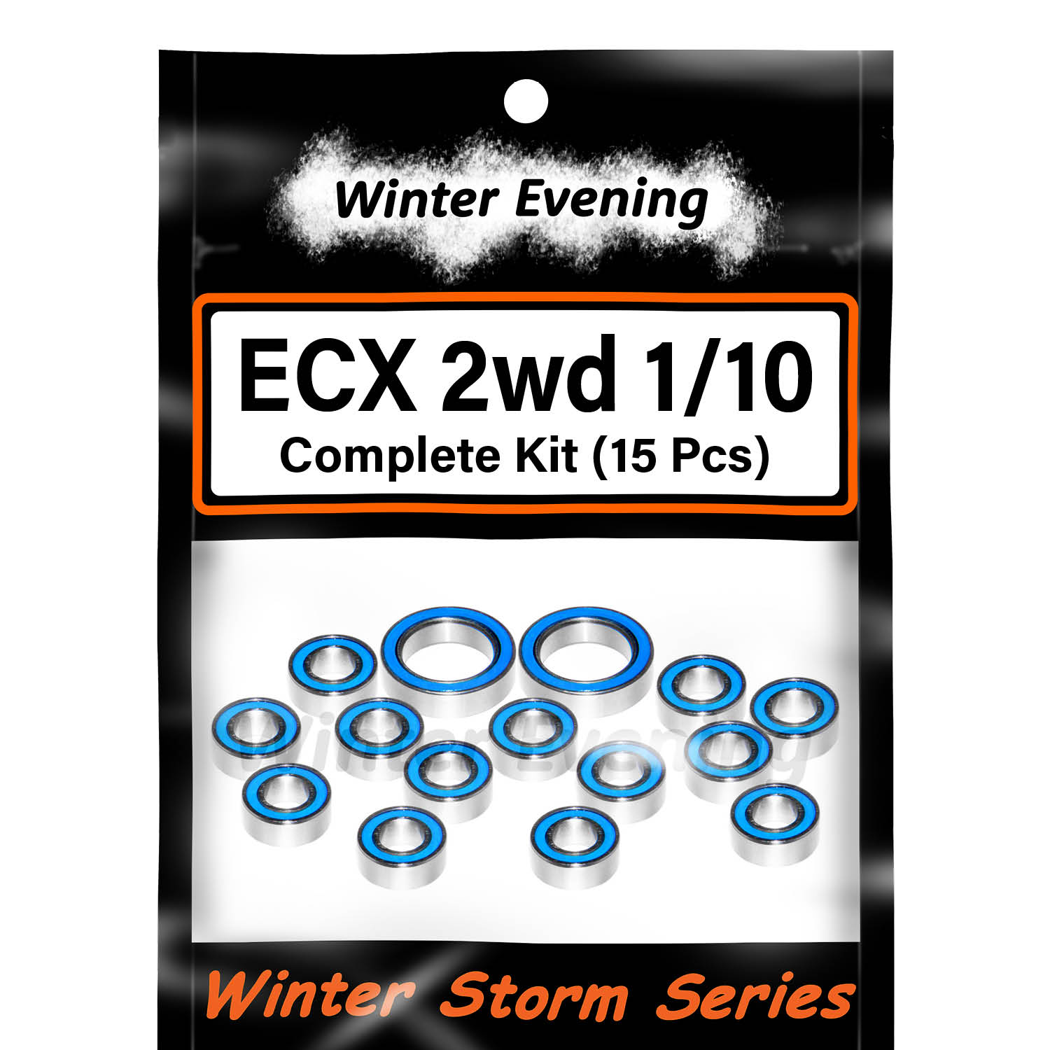 ECX 1/10 2wd Amp, Ruckus, Circuit & Torment (15 Pcs Rubber Sealed Bearings Kit)
