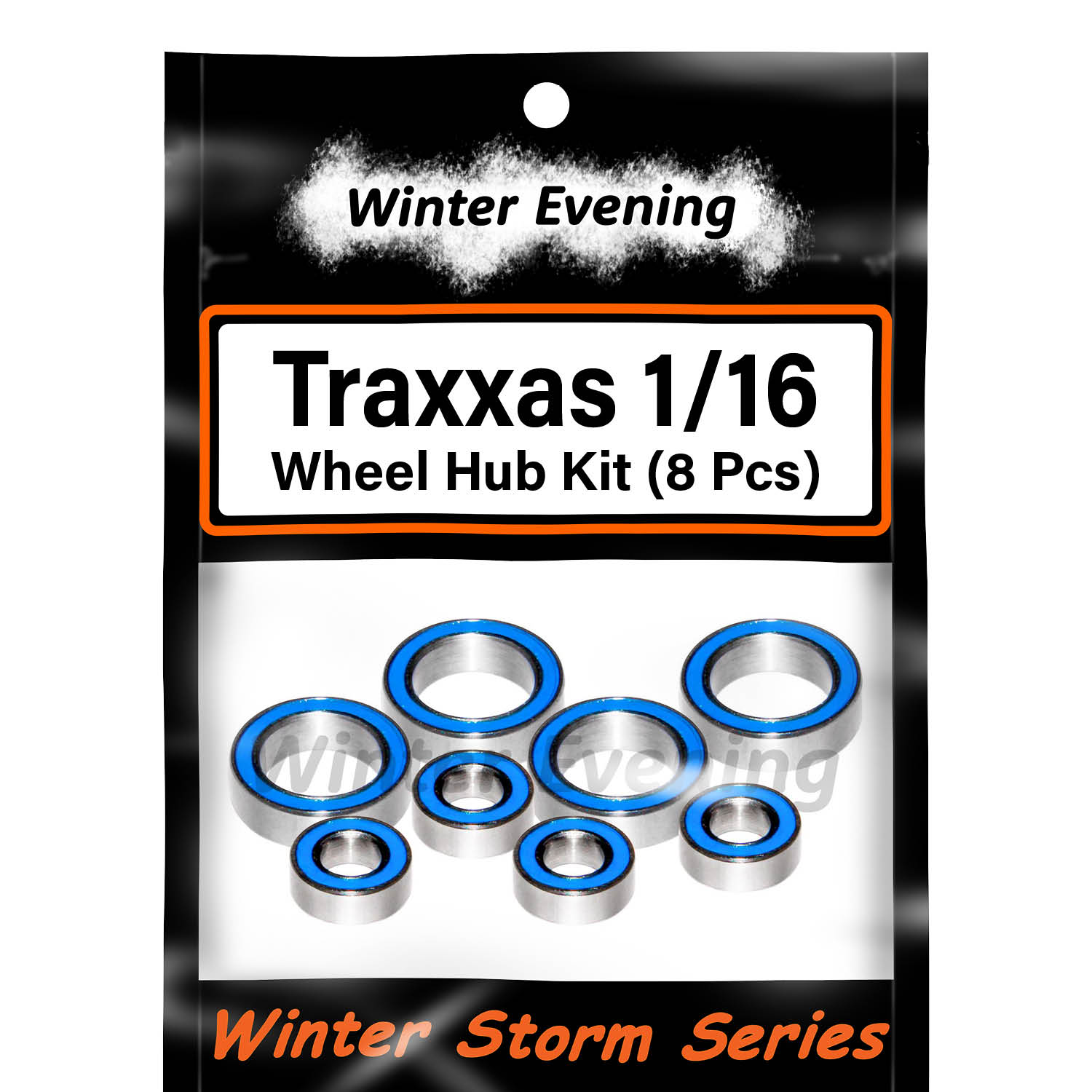 Traxxas 1/16 4wd E-Revo, Slash, Summit, Rally Wheel Hubs (8 Pcs Bearings Kit)